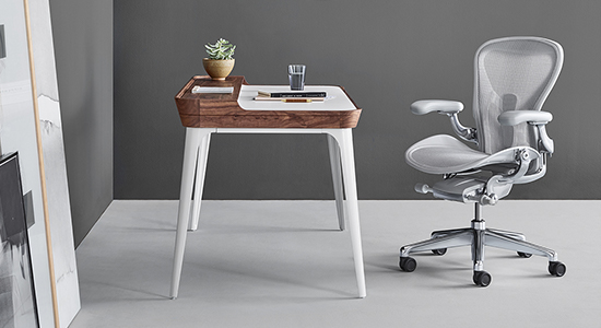 AIRIA DESK & MEDIA CABINET BY HERMAN MILLER